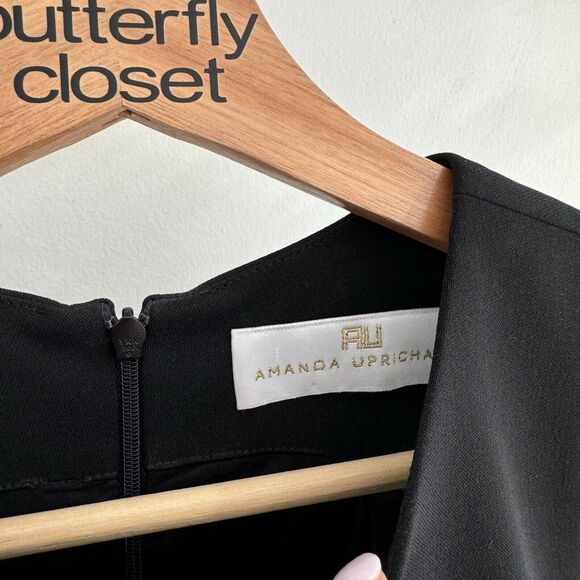 Amanda Uprichard Black Skate Niles Mini Dress Cut Out Details Waist Small - Picture 3 of 4